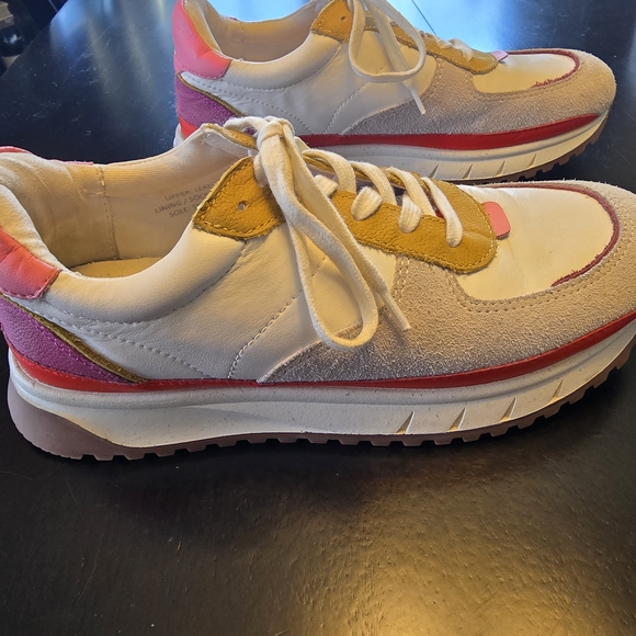 Madewell MWL Colorblock Leather Sneakers – White Pink Yellow Red NC294 - Picture 2 of 7